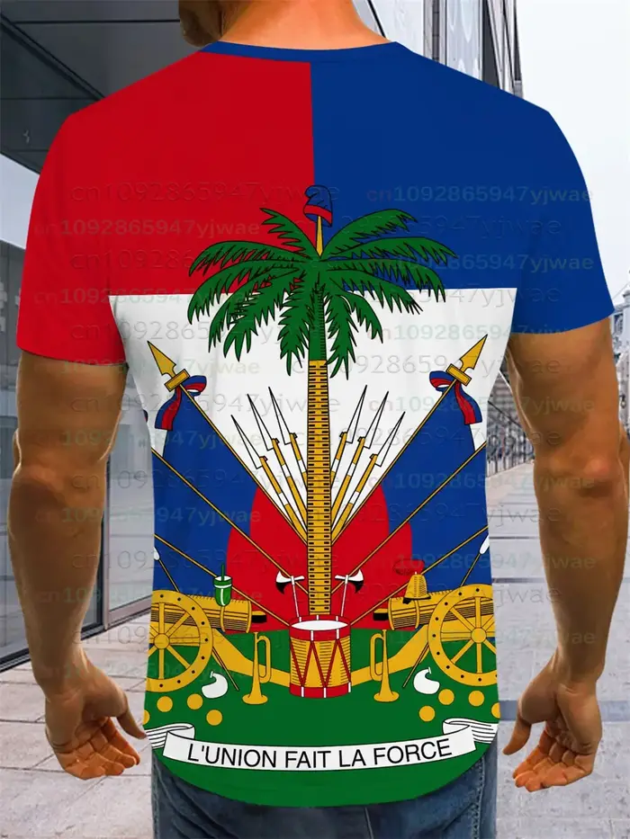 T-shirt imprimé drapeau d'Haïti