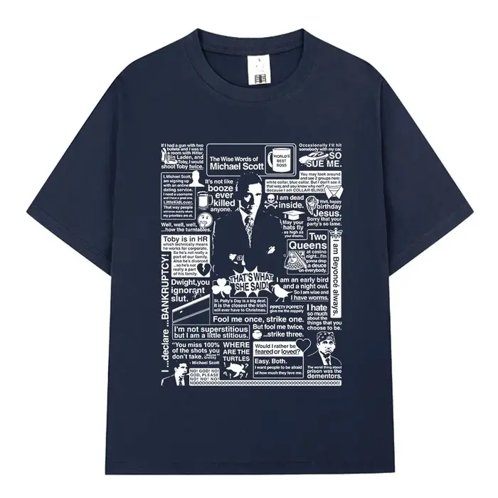 Les mots sages de Michael Scott hommage le bureau T-shirt série TV Dwight Schrute Jim Halpert T-Shirts surdimensionnés à manches courtes