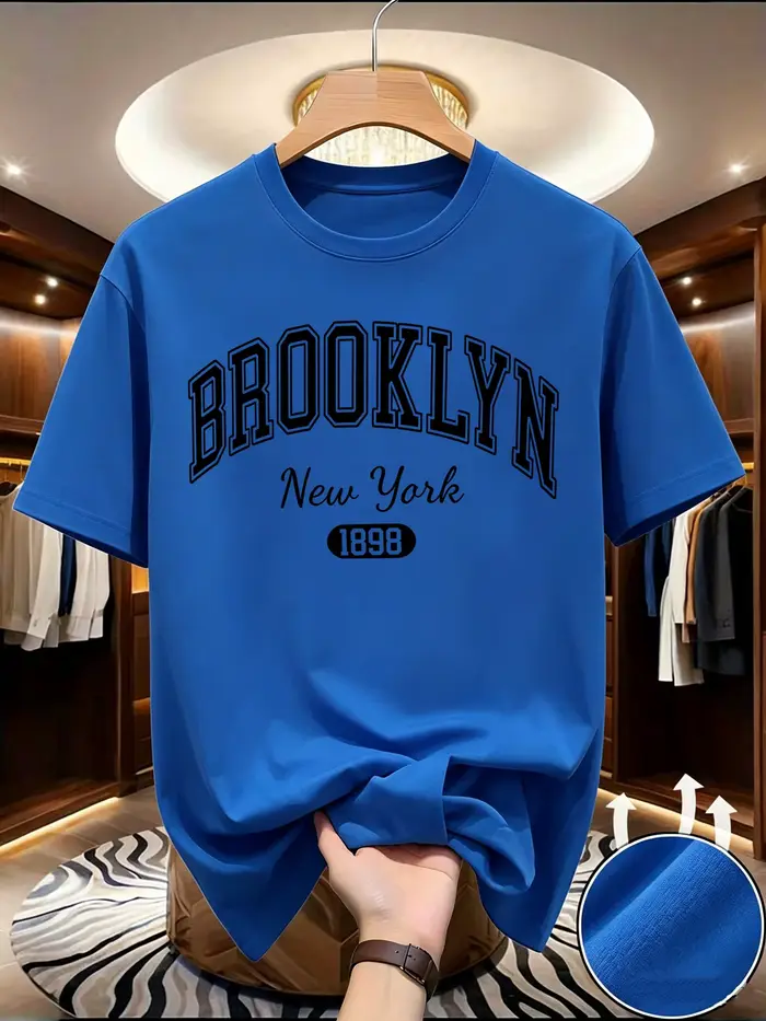 T-shirt Brooklyn New York 1898 pour hommes et femmes, style universitaire vintage, t-shirts graphiqu