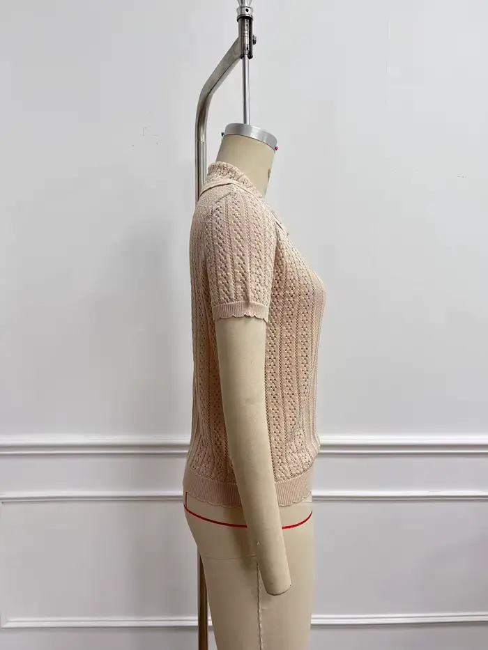 Pull-over slim fit à manches courtes pour femme
