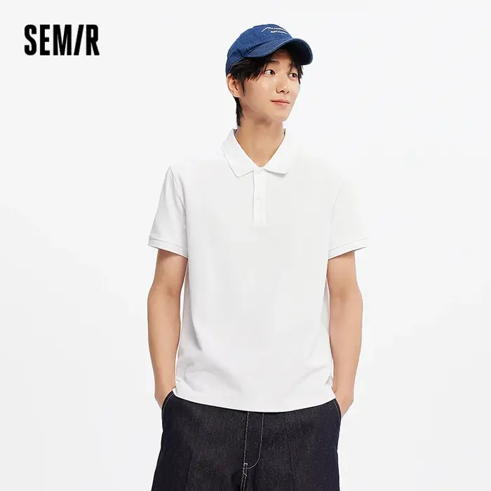 Polo Homme Semir Anti-Transpiration Couleur Unie Manches Courtes T-Shirt Été 2025 Nouvelle Collection Coupe Slim pour Tenue Active