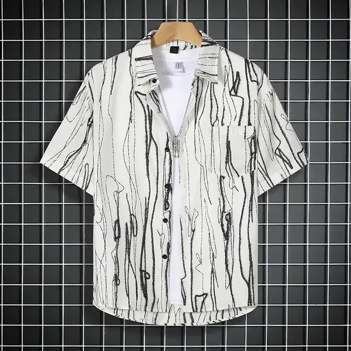 Chemise noire à manches courtes pour hommes, reste cool dans le style, ajoutez un peu de bord à votr
