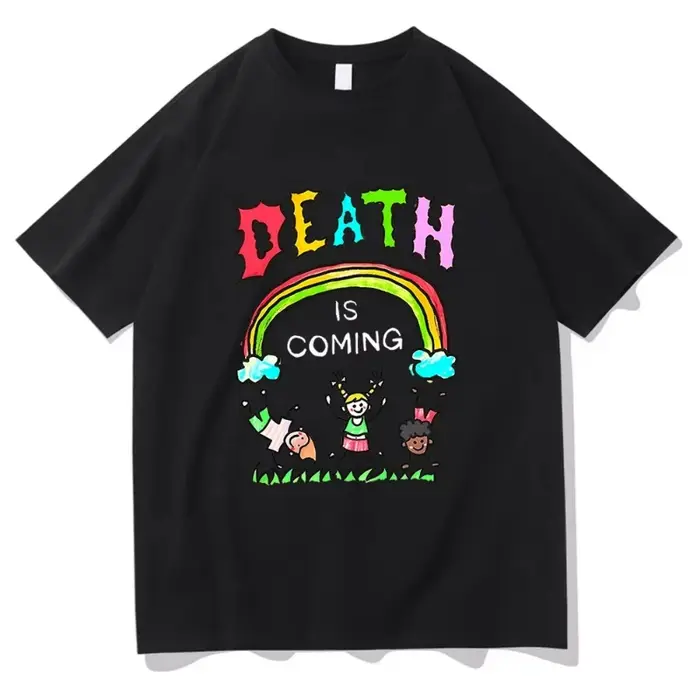La mort arrive t-shirt drôle hommes/femmes vêtements Harajuku Vintage unisexe 100% coton graphique t-shirts classique