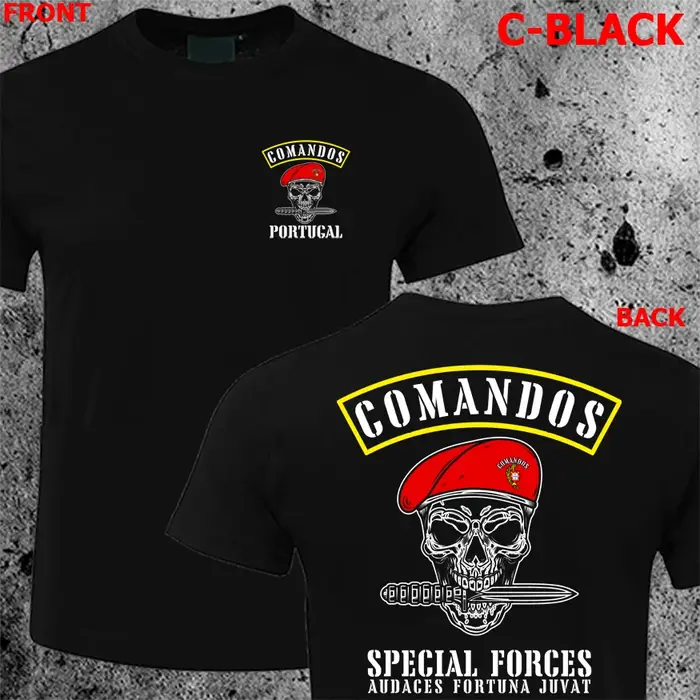 T-shirt militaire des forces spéciales de l'armée portugaise Commando Comandos du Portugal