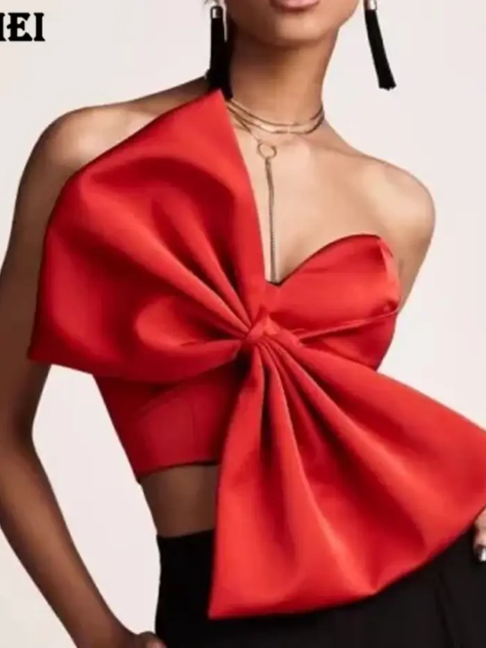 T-shirt court dos nu avec fermeture éclair pour femme