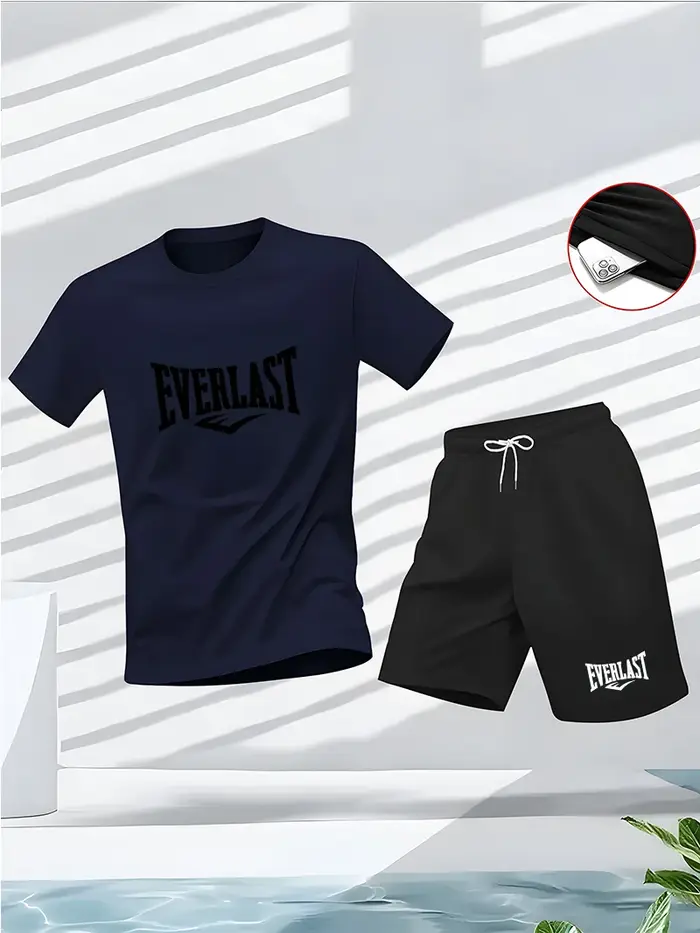 Ensemble d'été pour hommes: T-shirt à manches courtes à col rond