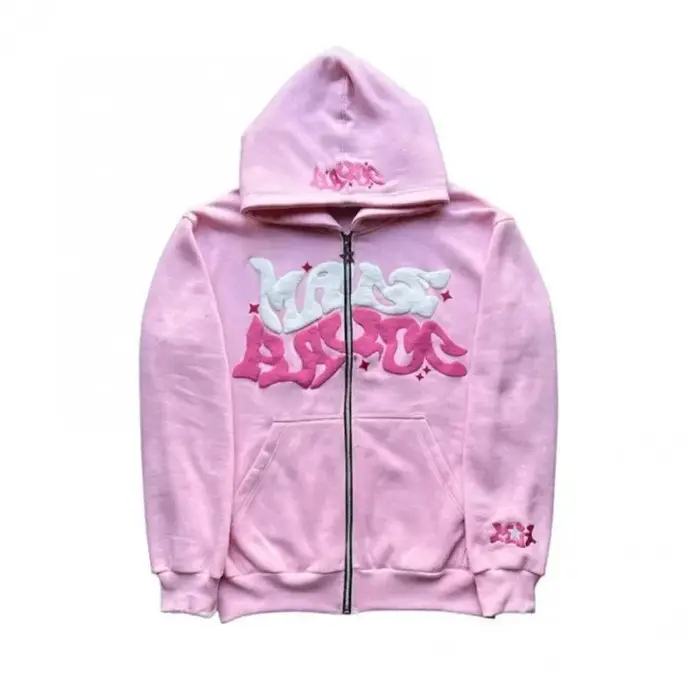 Sweat-shirt à capuche zippé en polaire imprimé