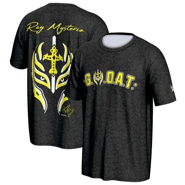 T-shirt d'été pour hommes et enfants, impression 3D, célèbre lutteur Rey Mysterio, col rond, style s