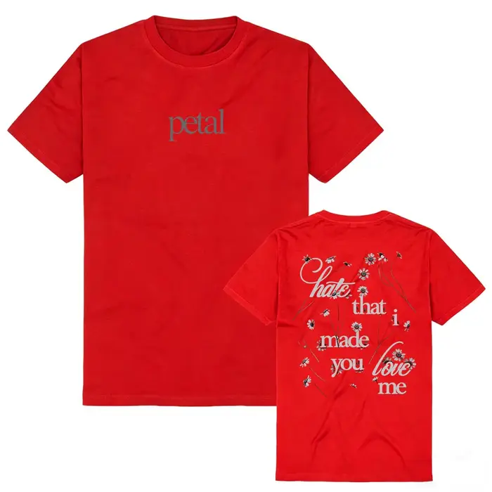 T-shirt « Hate That I Made You Love Me » avec design de l'album Ariana Grande Petal