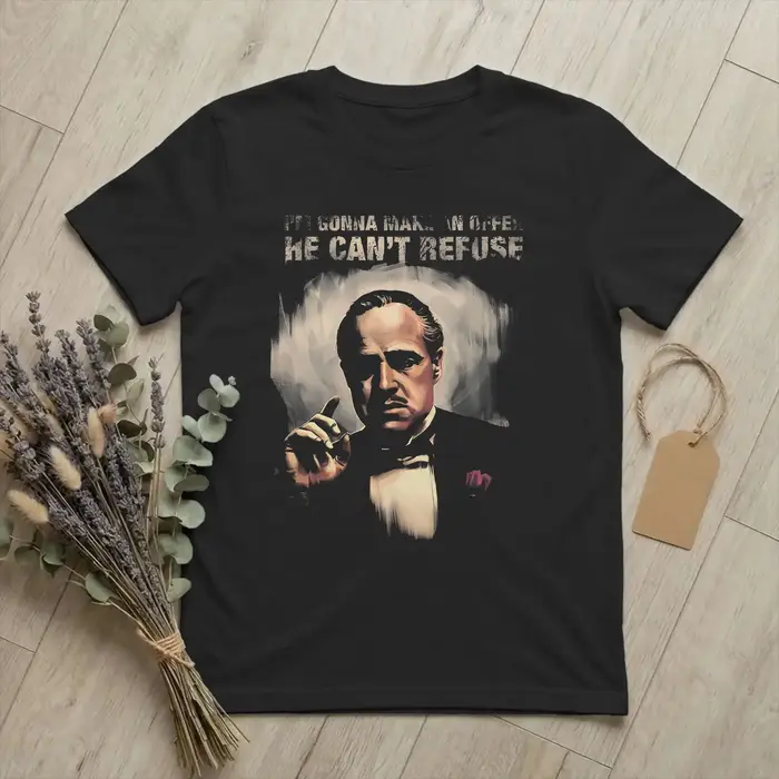 Parrain titre Original Logo T-Shirts pour hommes film américain nouveauté pur coton t-shirt col rond manches courtes
