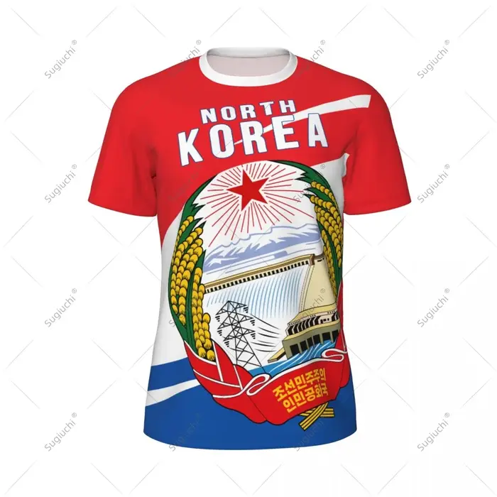 T-shirt de sport pour hommes et femmes avec drapeau de la Corée du Nord