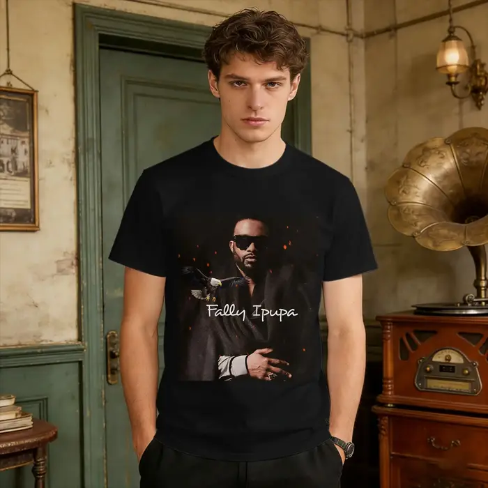 T-Shirt Vintage Beach Fally Ipupa Aigle, T-Shirts fantaisie en pur coton pour hommes, superbes hauts