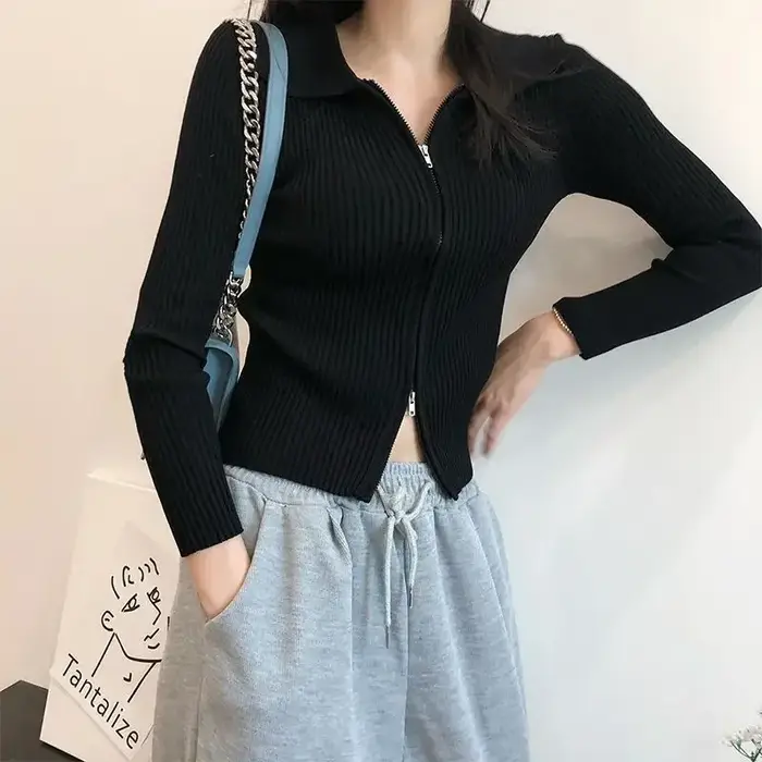 Cardigan Slim Fit à col polo pour femme
