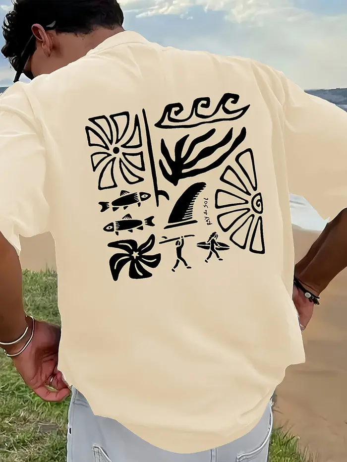 Nouveau T-shirt tendance imprimé à la mode avec lettres amples pour les couples, col rond, demi-manc