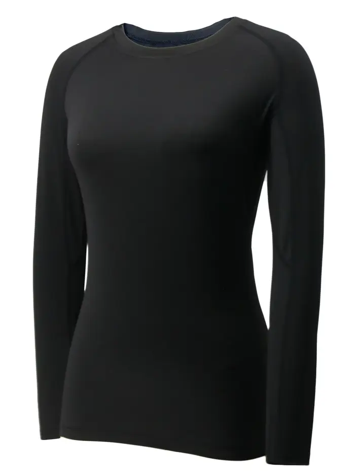 T-shirt de compression à manches longues pour femme, idéal pour le sport et la course à pied, séchag