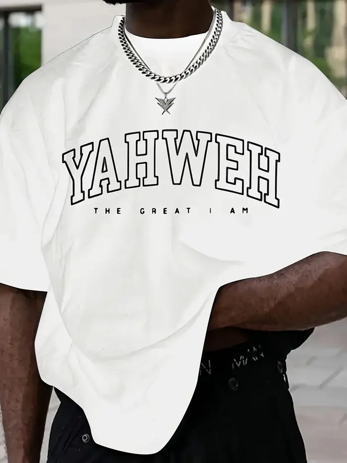 YAHWEH T-shirts imprimés pour hommes de haute qualité 100% coton col rond manches courtes hauts été quotidien
