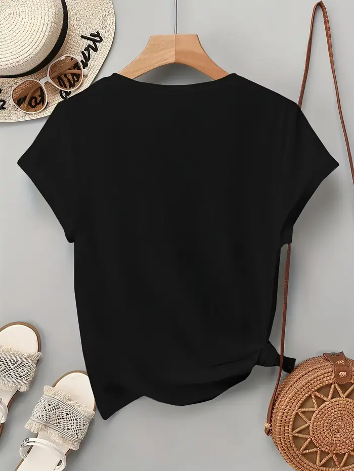 T-shirt imprimé floral vintage pour femme – Fleurs aquarelle bleu et blanc