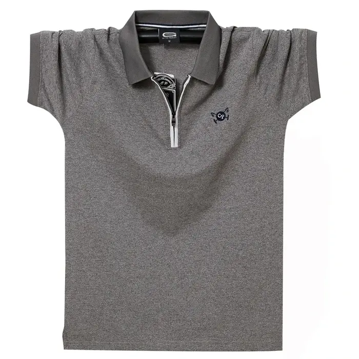 Polo Décontracté à Manches Courtes pour Homme, Vêtement à Revers, Fermeture Éclair, Respirant, Demi-Manches, 4XL, 5XL, 6XL, Nouvelle Collection Été