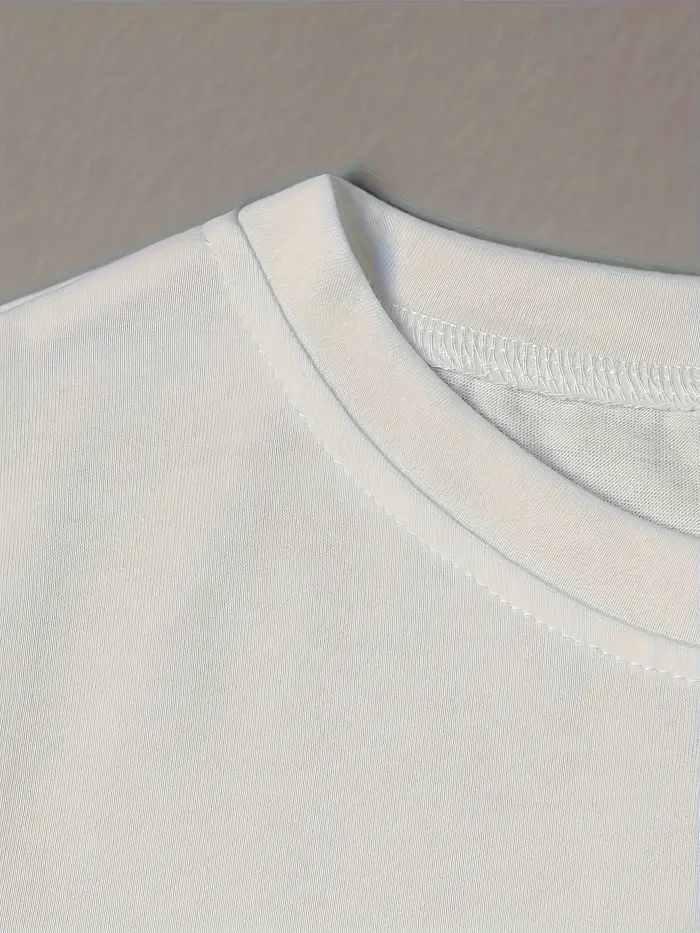 T-shirt décontracté à manches courtes et col rond pour femme