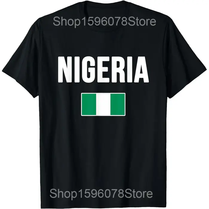 T-shirts drôles avec drapeau nigérian pour hommes et femmes, en pur coton, humoristiques, streetwear, à manches courtes, unisexes, vêtements amples