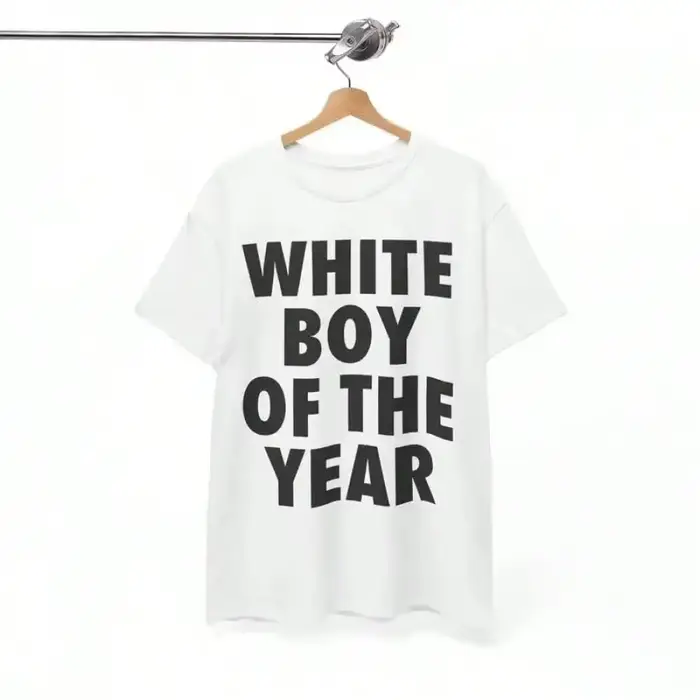 Blanc garçon de l'année t-shirts coton imprimé à manches courtes T-shirt rétro décontracté Streetwear Vintage