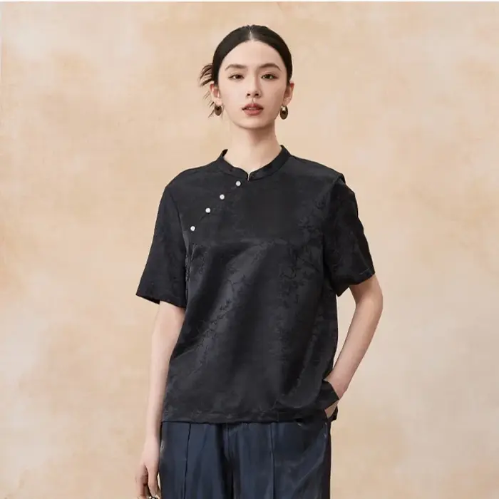 Birdtree, T-shirt 100% soie véritable 28MM