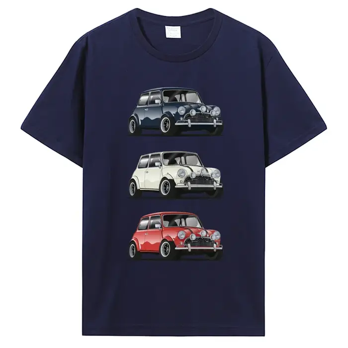 Rétro le Trio italien Mini Cooper T-shirt voiture populaire Style Hipster