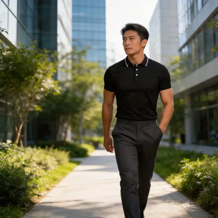 Polo décontracté respirant et confortable pour homme