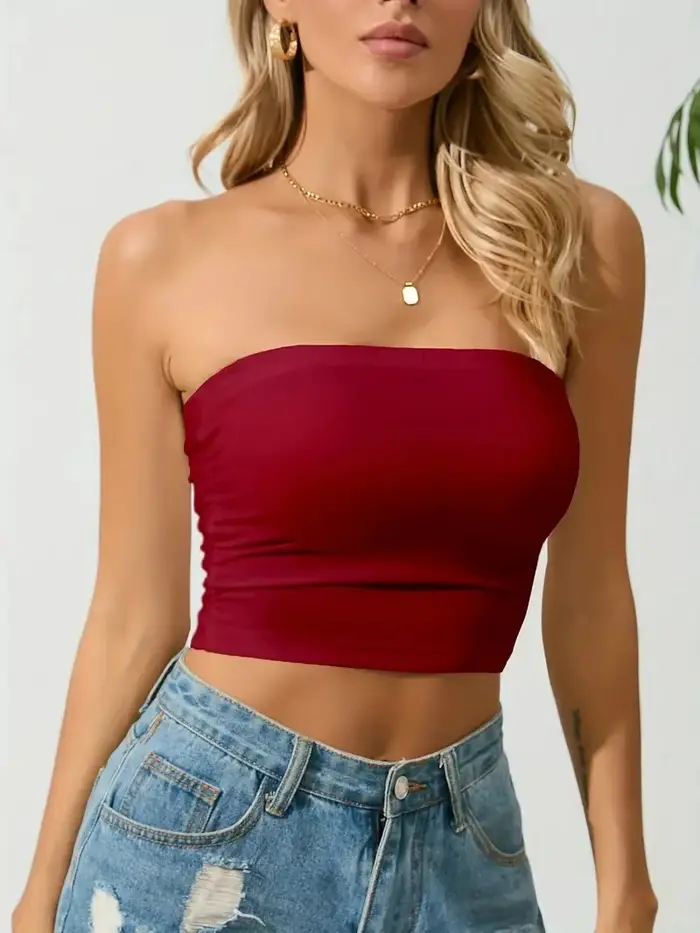 Haut court sans bretelles pour femmes
