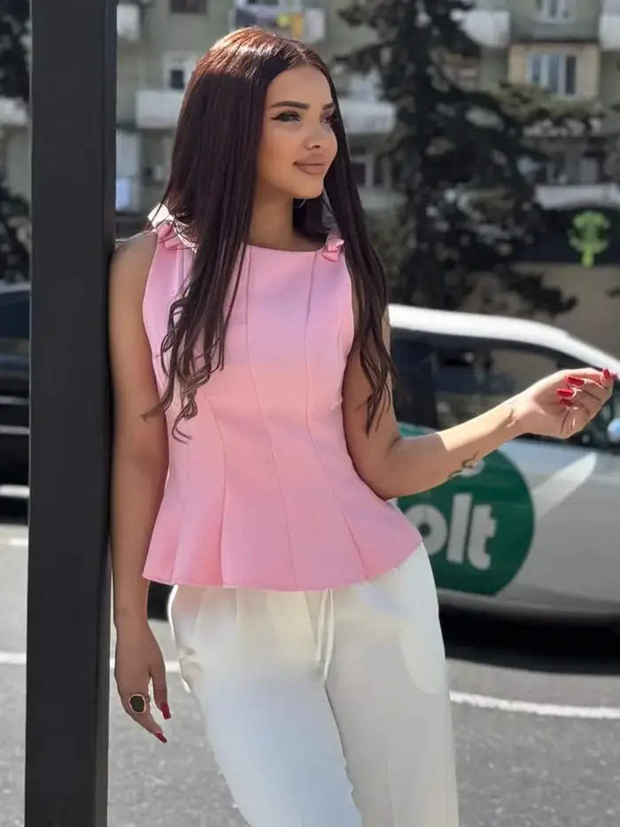 HH femmes élégant solide nœud recadrée hauts mince sans manches épaules nues Sexy dame débardeurs mode décontracté Y2K femme gilet