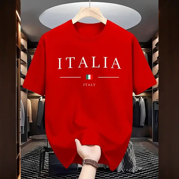 Italie mode T-shirts pour hommes de haute qualité 100% coton col rond manches courtes été quotidien sport décontracté