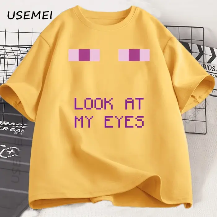 Enderman Eyes jeu T-shirts conception drôle coton à manches courtes t-shirt décontracté col rond ample graphique