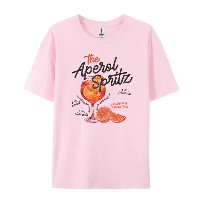 Aperol Spritz Retro Cocktail Graphic Tees for Women, Cute Dclicks T Shirt, At Printed T-Shirts, Unis