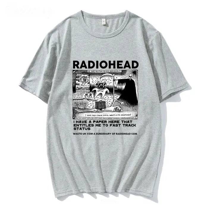 Radiohead t-shirt hommes Vintage classique t-shirts amérique du nord Tour Rock garçon Camisetas Hombre Hip Hop unisexe 100% coton surdimensionné hauts