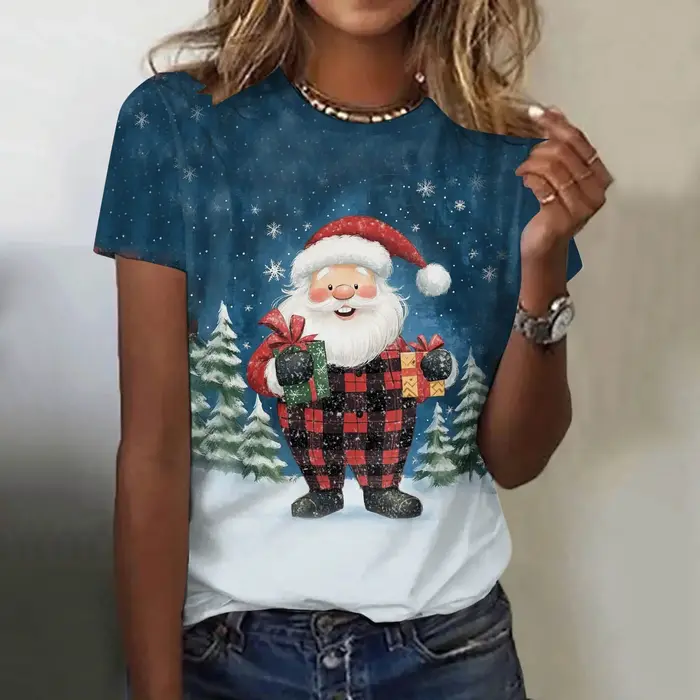 Économie à manches courtes de Noël pour femmes