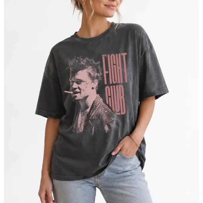 T-shirt rétro Fight Club, avec Brad Pitt en tant que T-shirt de Taylor Dayton pour femme, nouveau T-