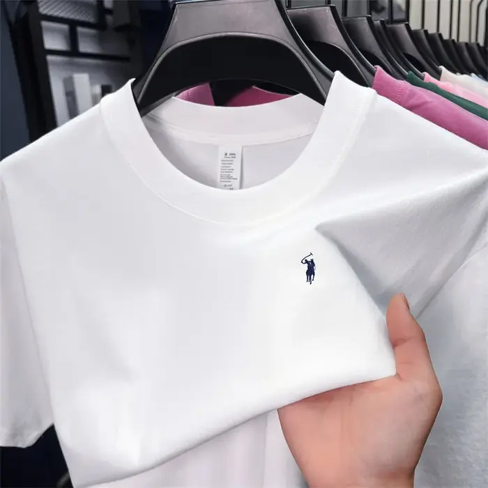 100% coton hommes à manches courtes T-shirt marque de mode Paul Pony broderie été nouveau haut de gamme confortable