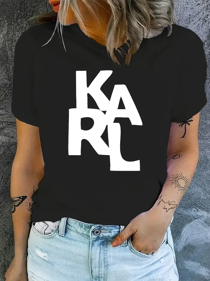 KARL T-shirt femme lettre imprimée