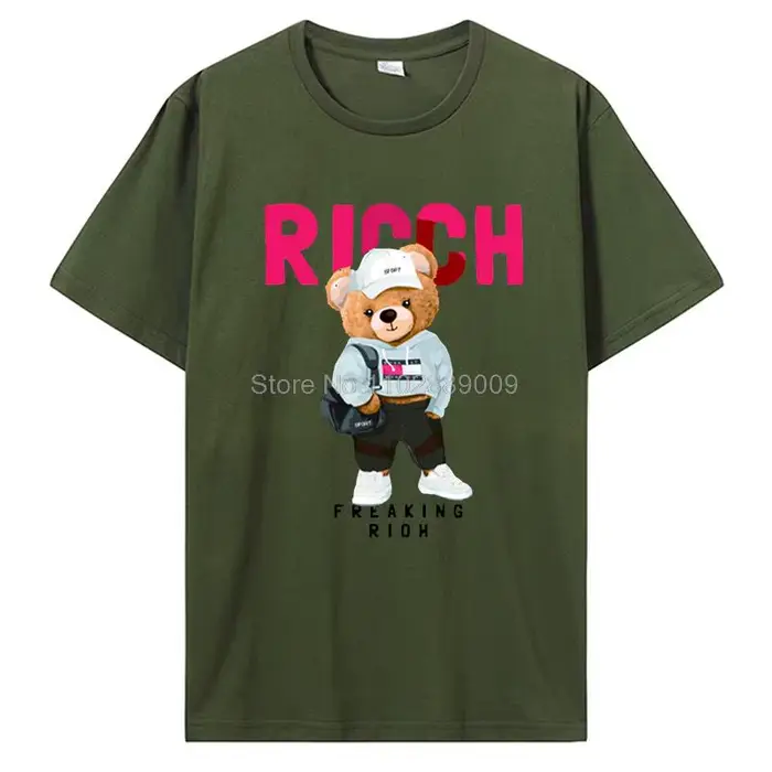 T-shirt imprimé ours en peluche à manches courtes pour hommes et femmes, t-shirt de jeu de badminton