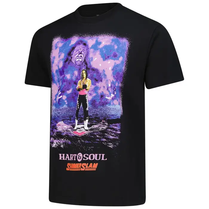 T-shirt graphique vintage noir Bret Hart Hart&Soul pour homme – Tendance mode classique
