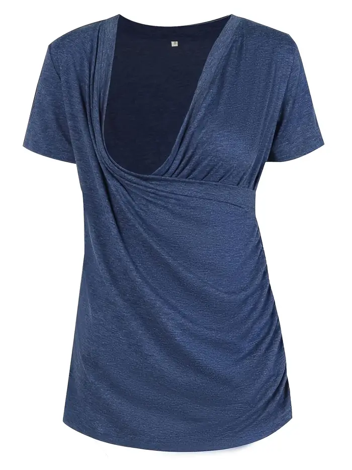 T-shirt en coton pour femmes enceintes, confortable, respirant, basique, manches courtes, col rond, 