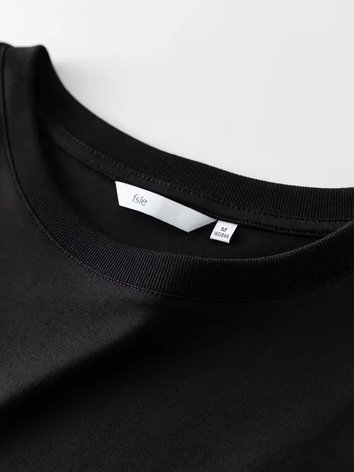 FSLE 100% coton T-Shirt à manches courtes femmes printemps été nouveau col rond droit blanc noir haut