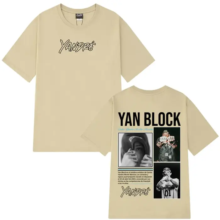 Rappeur Yan Block Album 2025 T-shirt graphique hommes femmes mode T-shirts décontracté coton surdimensionné Hip-hop