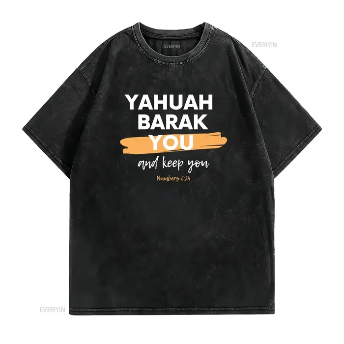 Yahuah Barak vous Softstyle t-shirt la plus haute vintage lavé vêtements de créateur de mode haut pour un usage quotidien homme graphique doux