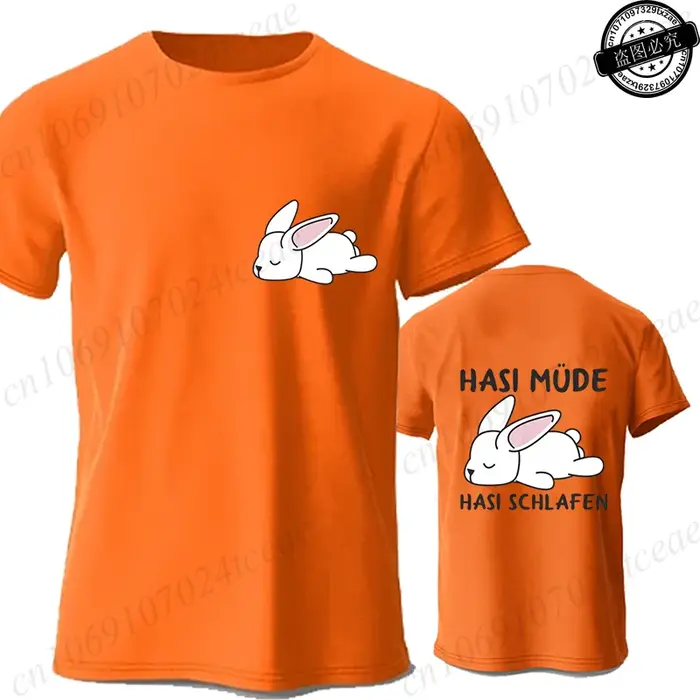 T-shirts 'Bunny Is Tired', T-shirts 'Lazy Bunny', T-shirt graphique lapin mignon, hauts décontractés