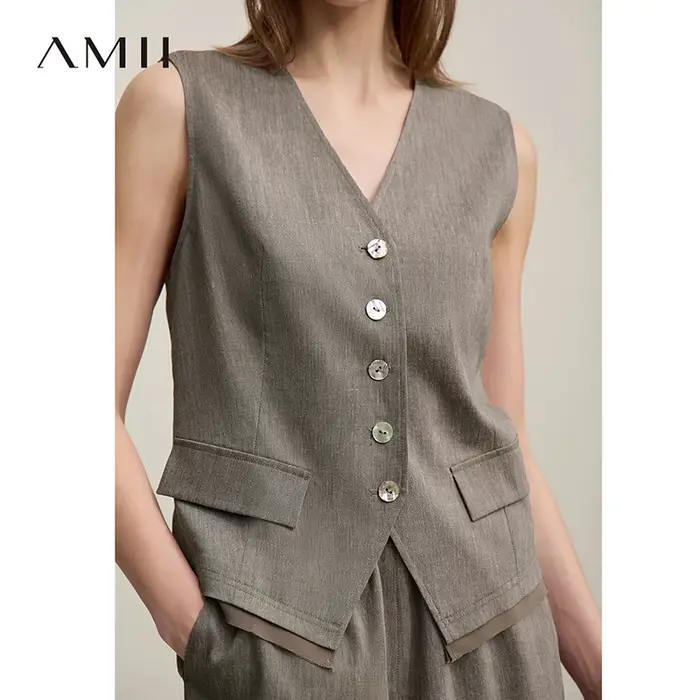 Amii Débardeur Femme Col en V Nouvelle Collection Été 2026