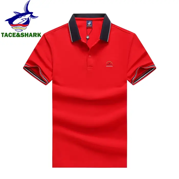 TACE & SHARK-Polo uni pour homme