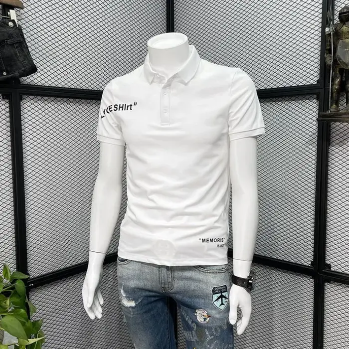T-shirt en coton avec col pour hommes