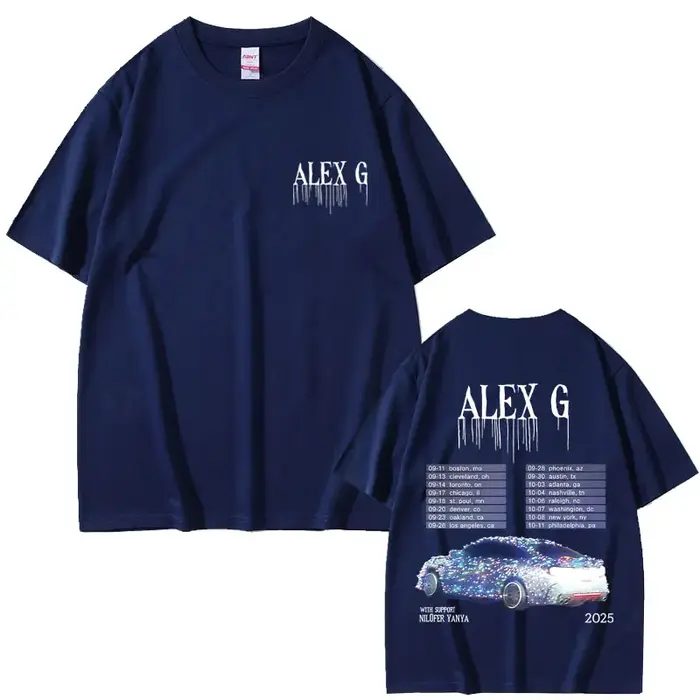 Singer Alex G Tour 2025 T-shirt Summer Men Women Cotton Casual Crewneck T Shirts Male Fashion Oversized Short Sleeve T-shirts