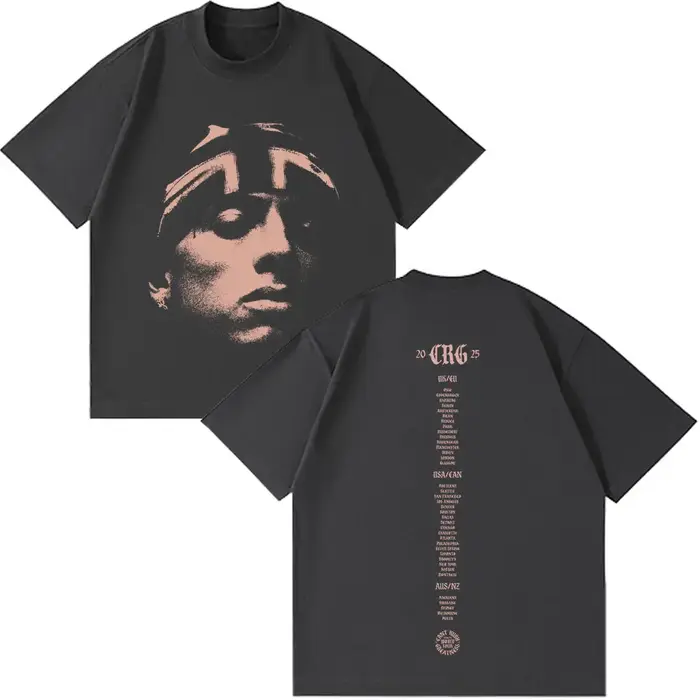 Rappeur Central Cee ne peut pas RUSH GREATNESS World Tour 2025 T-shirt hommes femmes mode Hip Hop manches courtes surdimensionné t dessus de chemise